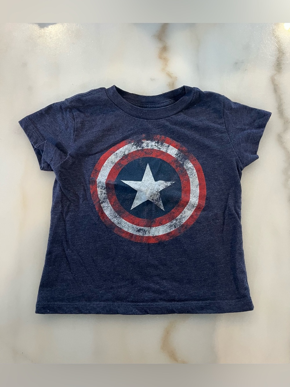 Marvel Boys Navy Captain America Shield Tee